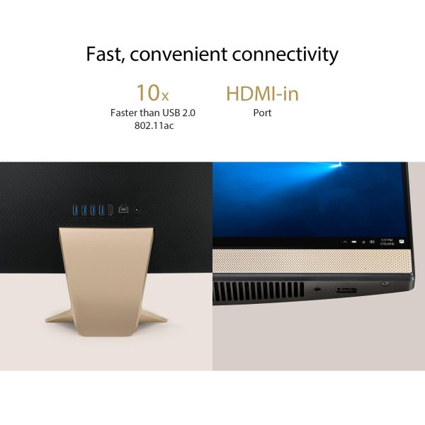ASUS Vivo AiO V222, 4 core Intel Pentium Silver J5040, 21.5" (54.61cm), All-in-One Desktop (8GB/256GB SSD/Win11/1Year McAfee Security/Wired Keyboard & Mouse Included/Black/4.8 kg), V222GAK-BA034W - Image 5