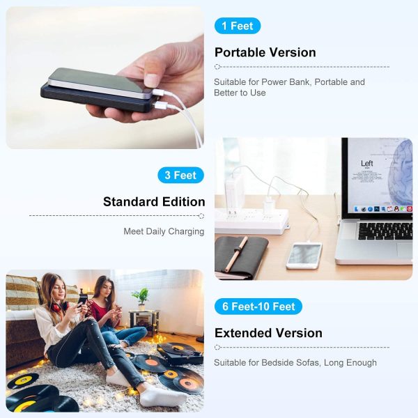 AILKIN CABLE Apple MFi Certified iPhone Charger Cable, Apple Lightning to USB Cable Cord, 2.4A Fast Charging, Apple Phone Long Chargers for iPhone 14/13/12/11/ X/XS/XR/8/7/6/SE Plus Pro Max Mini - Image 3