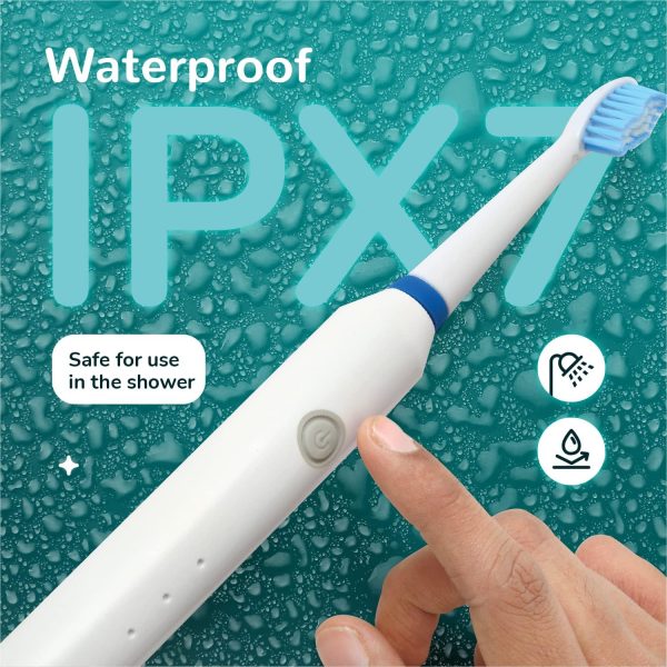 Caresmith Spark Rechargeable Electric Toothbrush | 6 Operating Modes | 40000 Vibrations per Minute | 2 Brush Heads (White) - Image 4